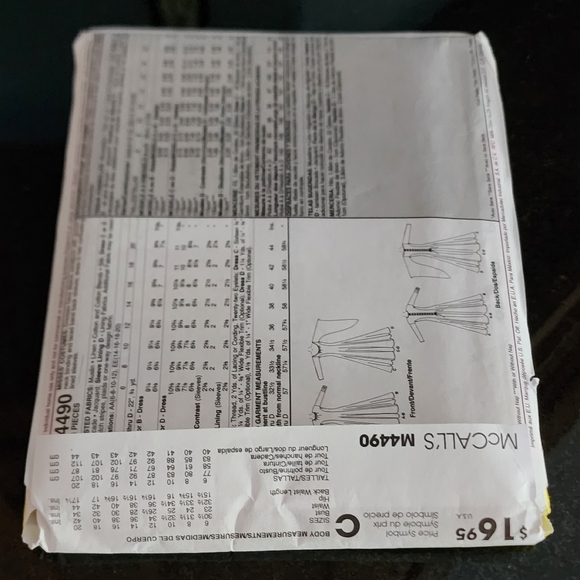 McCall's Costumes sewing pattern dress or undergarment #M4490, sz: 6-12 - Picture 12 of 13